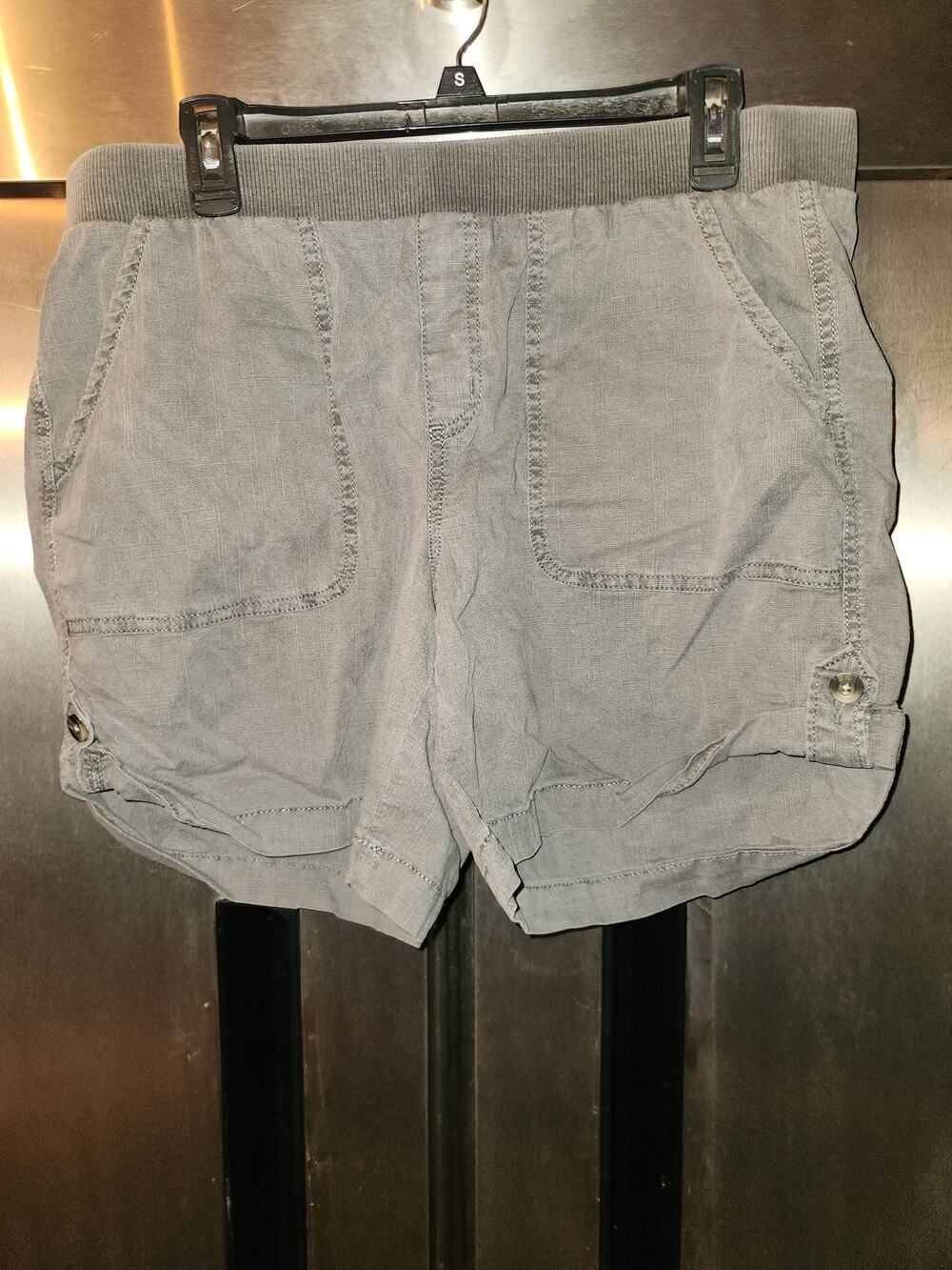 Sonoma Goods for Life Cargo Shorts Women's Large Olive Gray Cotton